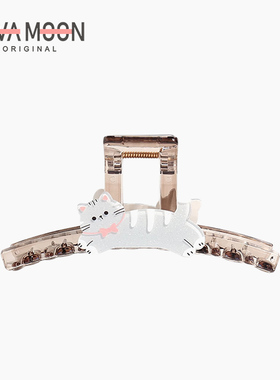 可爱猫咪大号抓夹2025新款后脑勺高级感发饰女盘发鲨鱼夹百搭发卡