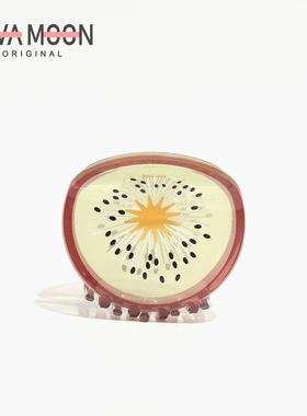 可爱水果抓夹小众趣味发夹后脑勺盘发鲨鱼夹仿真奇异果发抓头饰女