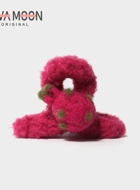 创意水果毛毡可爱抓夹少女头饰简约后脑勺个性盘发抓夹小众设计