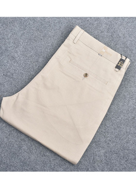 欧普鲨2025夏季男士休闲裤修身直筒棉质长裤潮流薄款弹力男裤子