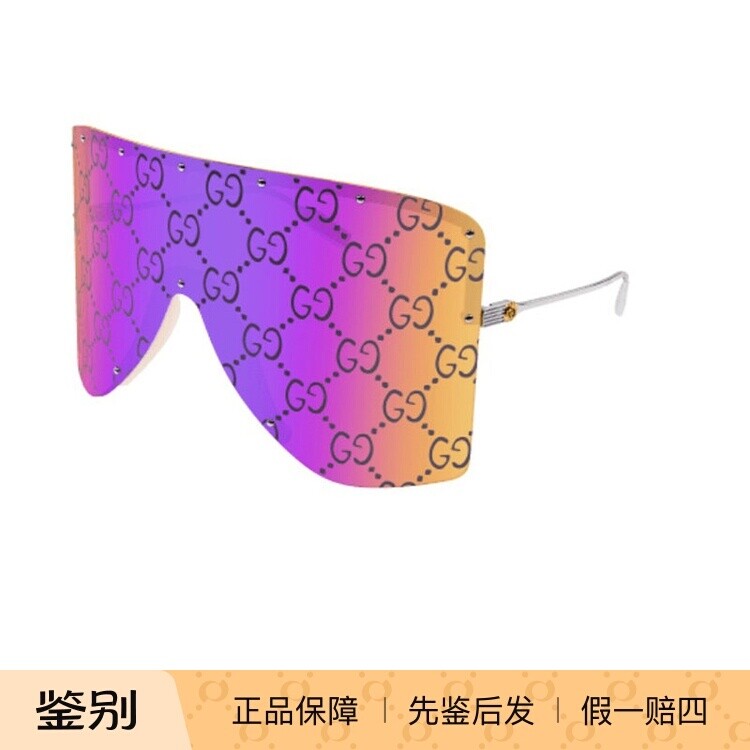古驰GUCCI一片式潮流彩色黑色超防晒男女太阳镜墨镜GG1244S