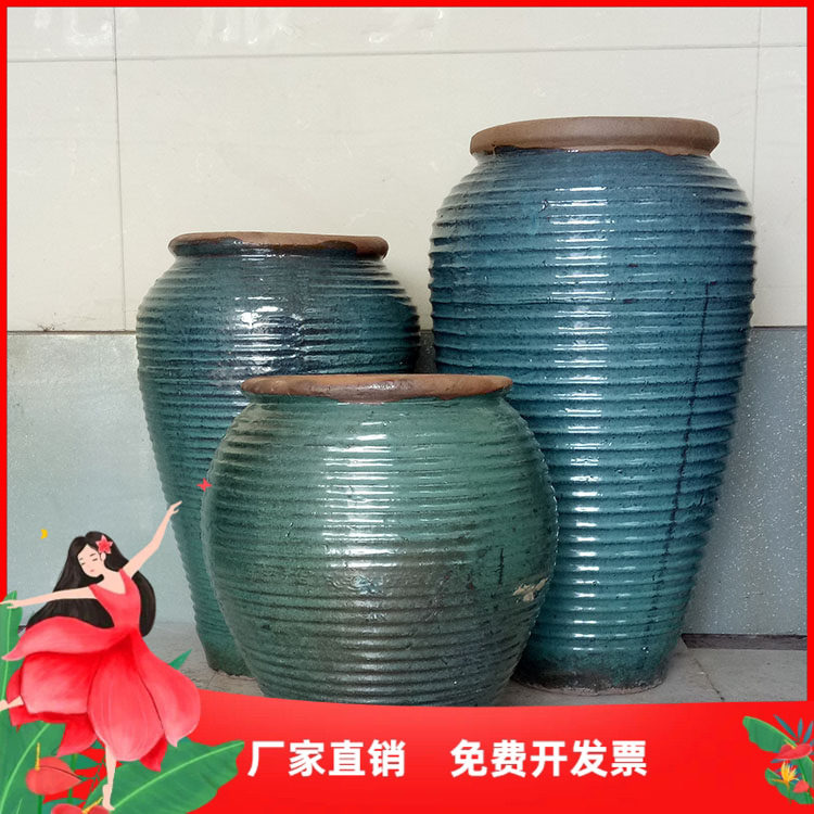 复古怀旧风组合景观软装土陶罐