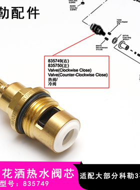 科勒原装配件三孔面盆冷热水龙头阀芯适配大部分龙头835750