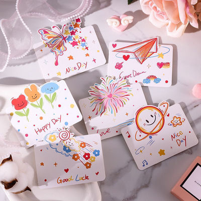 简约简笔画贺卡七夕情人节烘焙鲜花店生日感谢卡祝福卡片新款贺卡