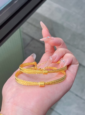 足金999星光小蛮腰手链5D水贝黄金送女朋友礼物2026新款