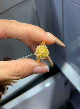 足金999黄金戒指镶钻戒指水贝爆款戒指小克重戒指2026新款