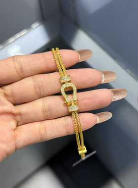 足金999爆款马蹄扣手链水贝黄金2026新款送礼物送朋友