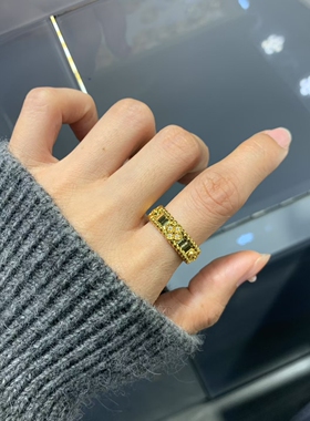 足金999万花筒戒指5D工艺水贝黄金送礼物送朋友2026新款