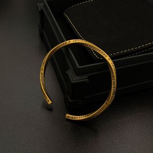 足金999莫比乌斯图腾黑金手镯5D水贝黄金送女朋友礼物2026新款