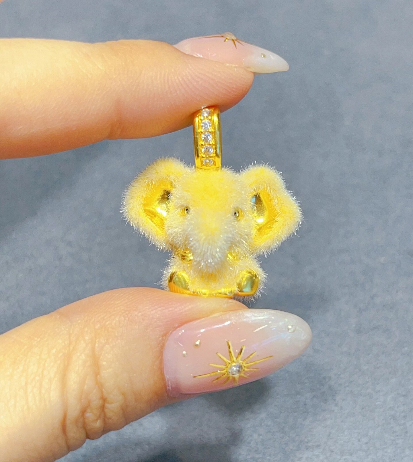 足金999水贝黄金毛绒小熊吊坠5D工艺2026新款送礼送朋友