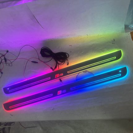 免破线适用于双门车奥迪A5 S5带LED灯迎宾踏板流光动态幻彩门槛条