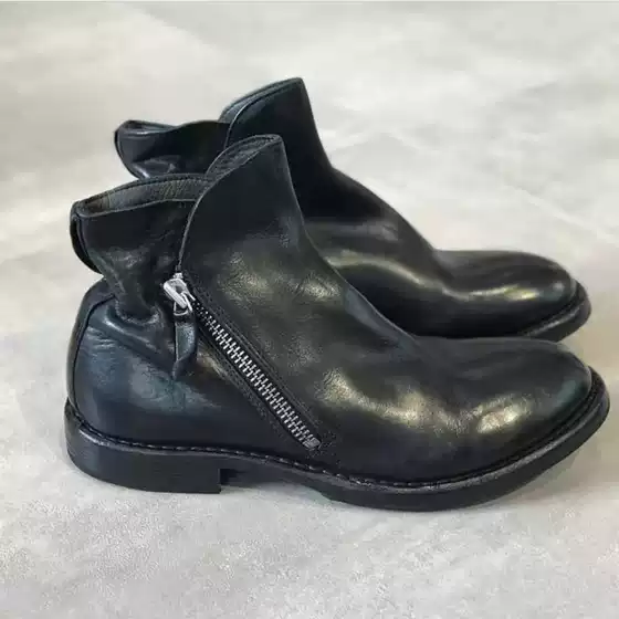 Leatherworker Gate Men+ Handmade Shoes Italian Vegetable Tanned Horsehide Goodyear Hand-Sewn Men's Short Boots Sm6794