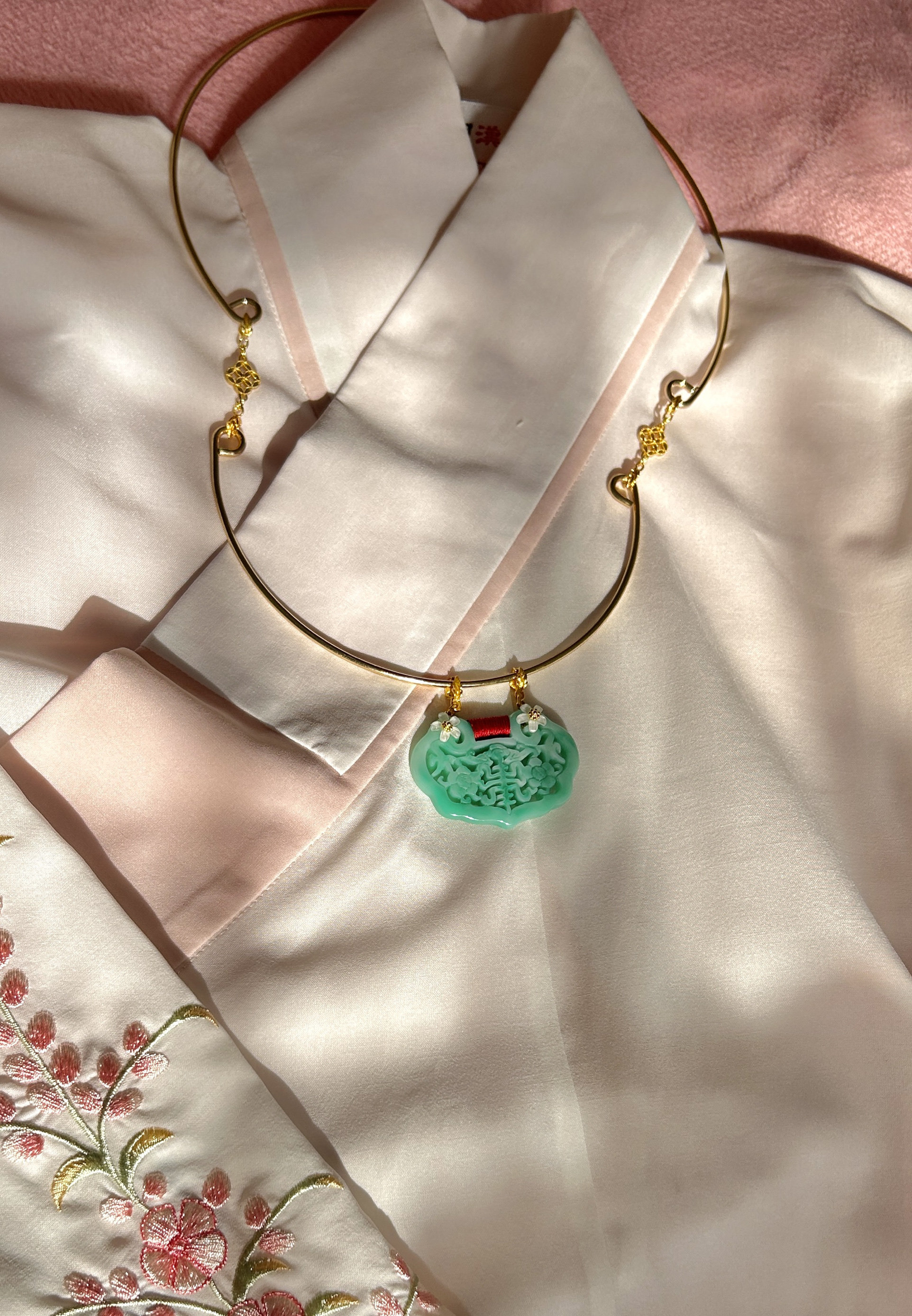 汉服项圈璎珞简单仿古大气仿玉如意锁牌百搭璎珞项圈汉服项链配饰,饰品/流行首饰/时尚饰品新,项链,淘宝优惠券,粉丝福利购,淘宝优惠卷