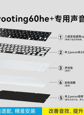 声音包｜Wooting60 he+/逐日/ev63铝外壳PORON夹心棉上/下灯位