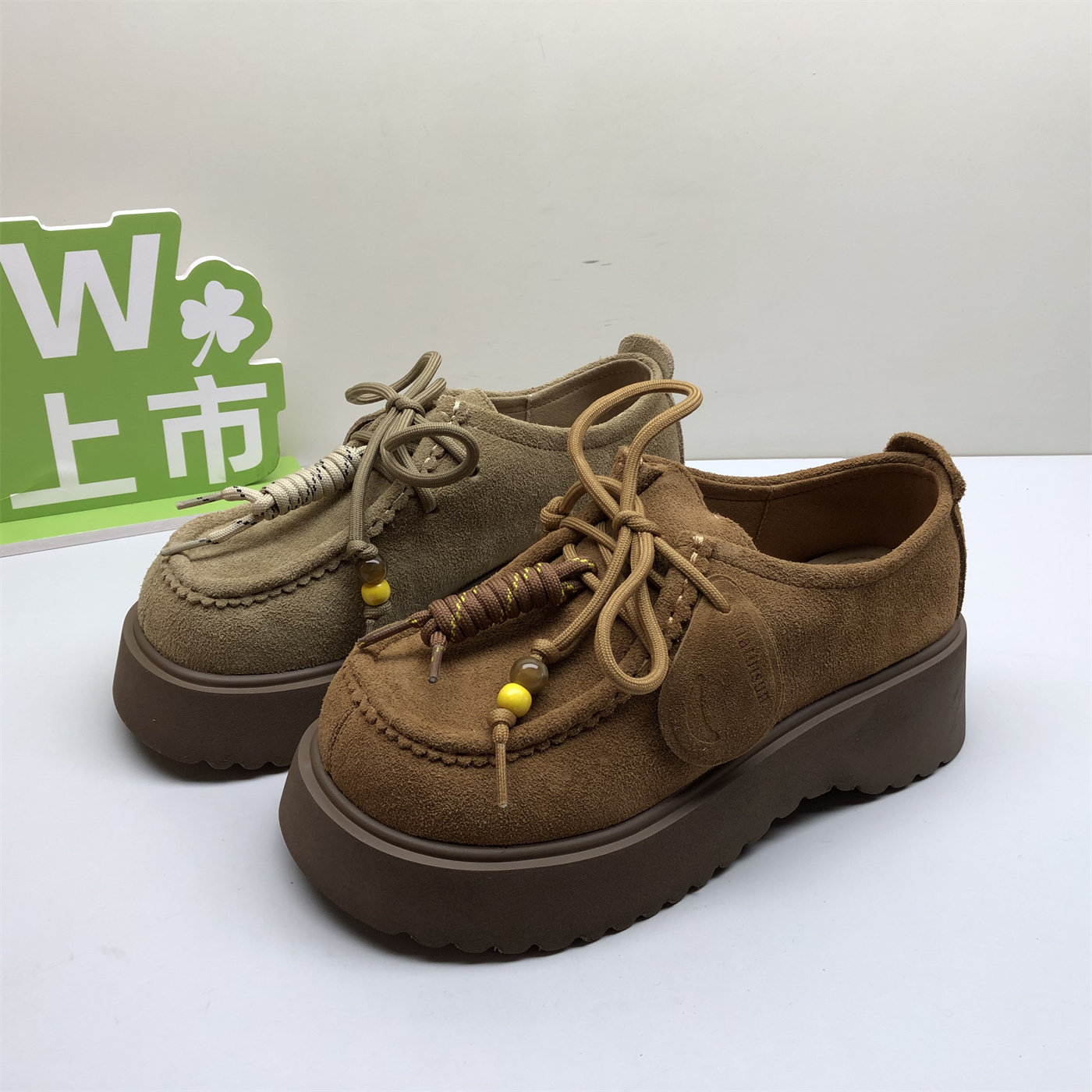 专柜撤柜真皮女鞋日系复古反绒皮松糕鞋女厚底交叉绑带休闲鞋增高,女鞋,松糕（摇摇）鞋,淘宝优惠券,粉丝福利购,淘宝优惠卷