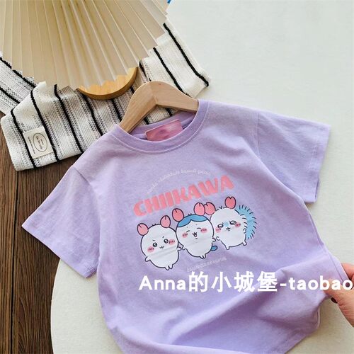 外贸日系女童夏季纯棉短袖T恤吉依卡哇半袖宝宝儿童卡通圆领上衣
