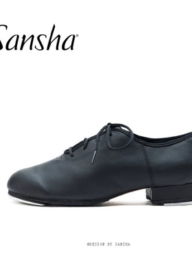 Sansha/三沙踢踏舞鞋 成人黑色系带练功鞋演出鞋现代舞鞋TA08LCO