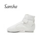 Sansha JB4C 高帮靴子魔术扣帆布面皮底现代舞鞋 三沙正品 爵士舞鞋