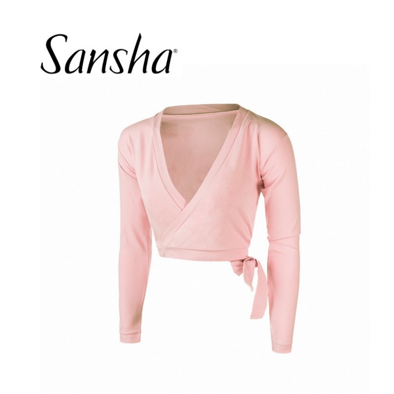 Sansha/三沙儿童春款舞蹈练功服女体操保暖外套长袖上衣芭蕾服棉