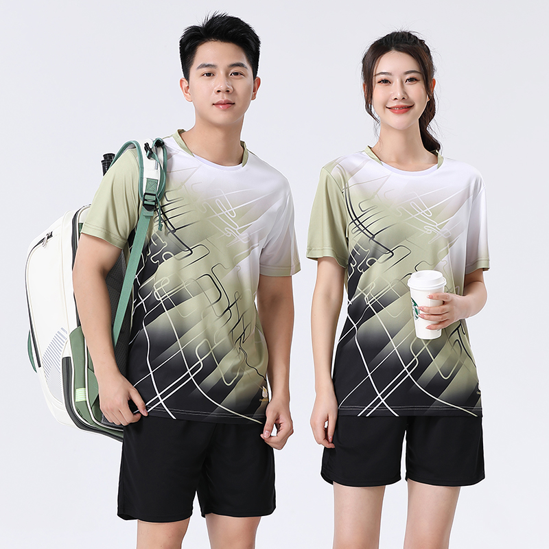 卡其色羽毛球服排球服男女同款