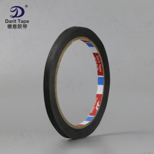 黑色美纹纸胶带 易撕耐高温皱纹遮蔽胶纸 相框工艺品装潢5mm*2卷