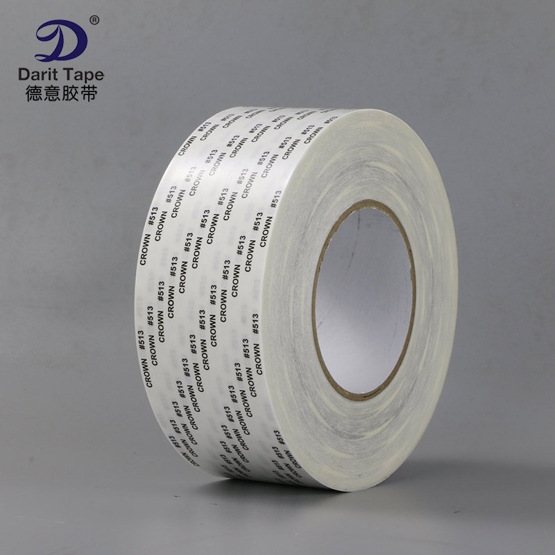 【正品授权】crown#513是一款高透析棉纸双面胶带。具有较强的粘着力和持粘力，对多种材料有较佳的粘合力，适用于冲型、铭板、薄膜开关、金属、泡棉、皮革、布织品、塑胶的粘贴等【支持国产，此产品可代替美国3M9448、9080】