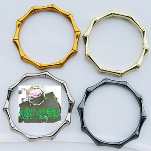 女包五金手提手挽扣子正圆形圆环复古金色竹子型骨节形圆圈扣子