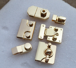 男女箱包栓子箭头活页按钮锁竖款弹簧旋转皮具扣五金配件锁扣方形