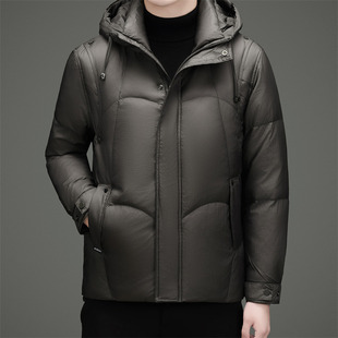 哥宾尼2025新款男装连帽羽绒服时尚休闲百搭保暖潮流帅气鸭绒外套