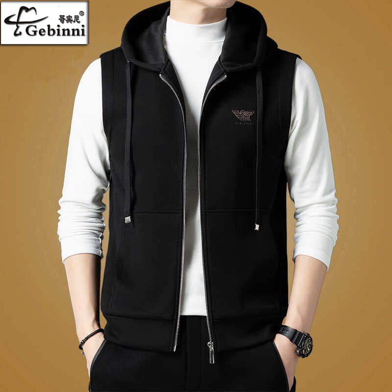 2025百搭休闲日系潮牌无袖马甲男士拉链重磅棉抽绳休闲背心外套,男装,常规马甲,淘宝优惠券,粉丝福利购,淘宝优惠卷