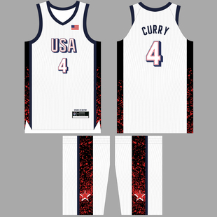 美国男篮球衣USA詹姆斯6号库里4号爱德华兹杜兰特国家队儿童球衣