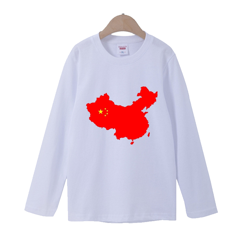 中国地图中小学生衣服男童女童长袖小孩儿童T恤幼儿园 大合唱演出