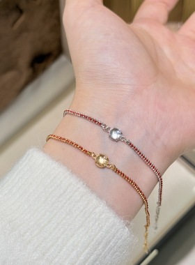 25新款天然水沫玉红色925纯银手链女高级感国风气质小众轻奢手饰