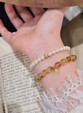 2026新款天然黄塔晶黄财神手链女精致国风气质百搭招财转运珠手串