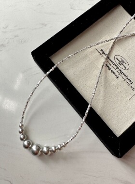 2026新款s925纯银施家珍珠碎银子项链女轻奢渐变锁骨链高级感项链