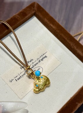 2026新款新中式沙金如意小象项链女小众设计毛衣链长款秋冬百搭