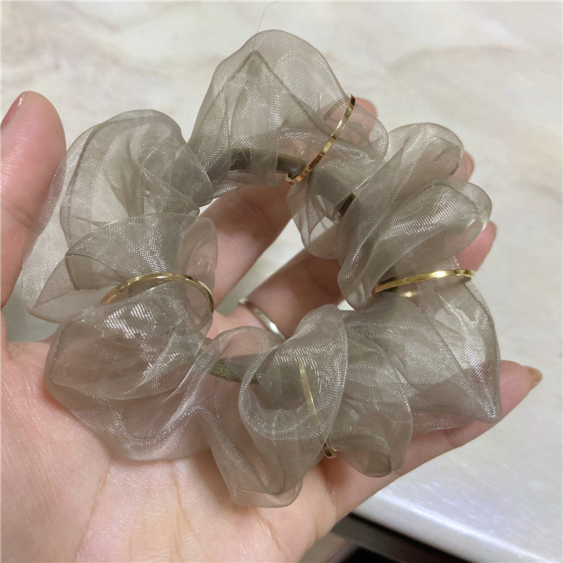 大肠圈绸纱金属圈发圈蓬松高马尾