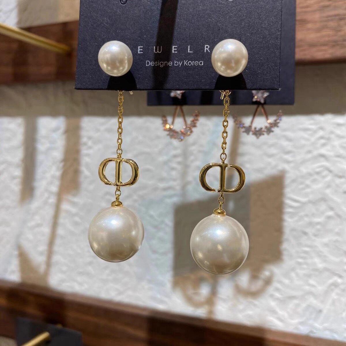 韩国进口代购耳饰大小珍珠前后耳堵耳钉珍珠猪鼻子耳坠耳环女