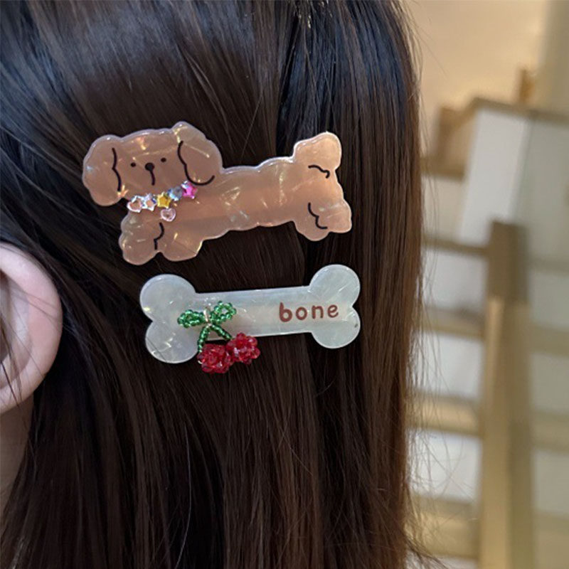动物卡通少女心发夹可爱侧边夹鸭嘴夹狗狗小猫咪 边夹发卡发饰
