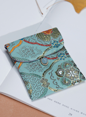 翻盖首饰收纳袋手串手镯珠宝玉器纽扣包加厚锦缎文玩袋饰品包装袋