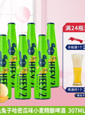 6瓶国产精酿HEEY2 REBERG黑色兔子精酿哈密瓜味啤酒307ml*6前红