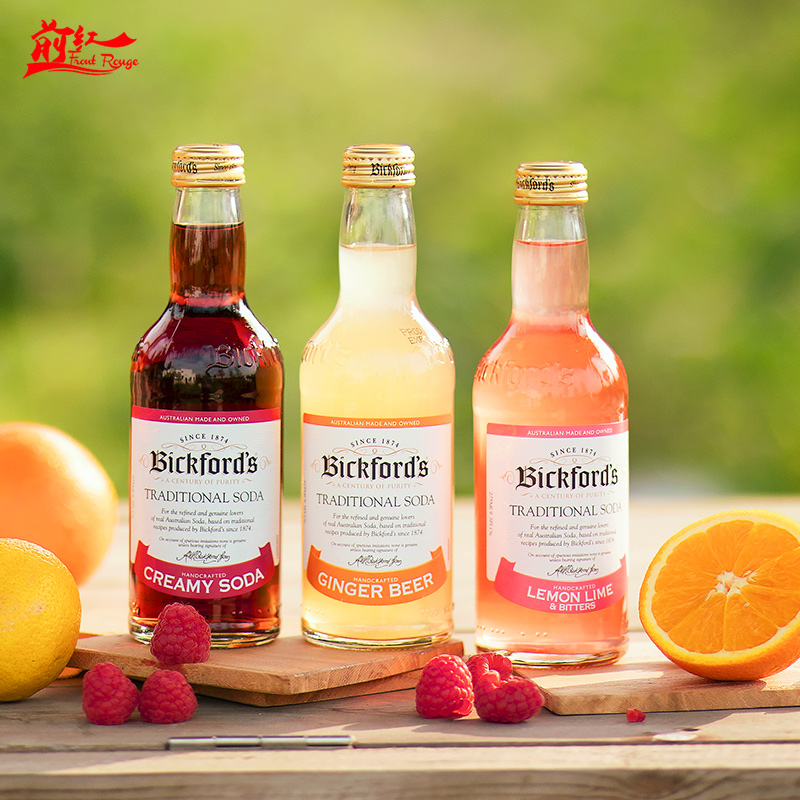 Bickford's/贝可福澳洲进口姜香草柠檬酸橙果汁味含气饮料275ml装