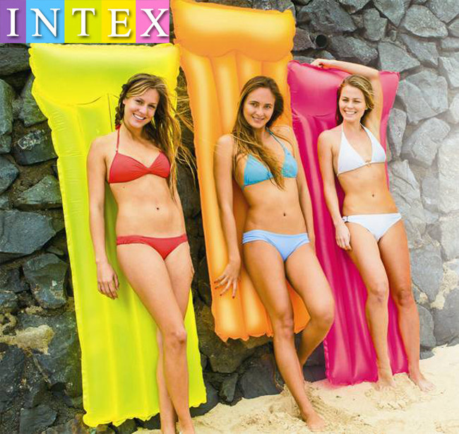 intex正品单人荧光水排游泳浮床