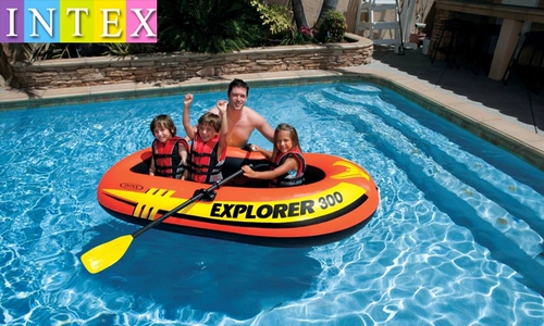 Отправка весла насоса Аутентичный Intex-583332 Explorer Трехместный надувный набор лодок Каяк