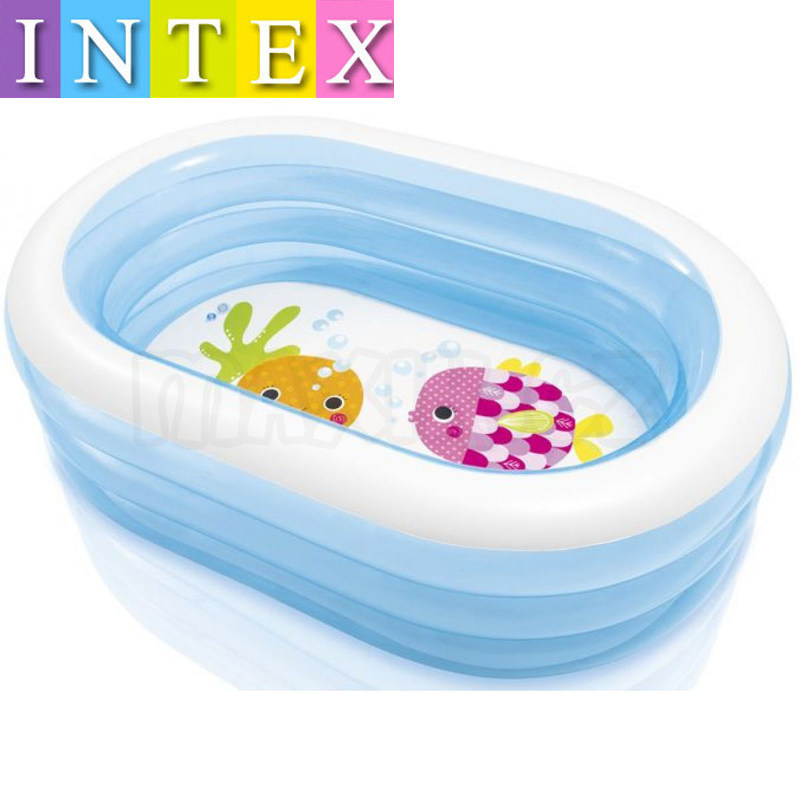 正品INTEX充气游泳池波波海洋球池椭圆充气戏水池儿童浴盆玩沙池