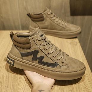 中帮男鞋秋冬款潮牌高级感网红爆款2024年高帮板鞋休闲鞋子男潮鞋