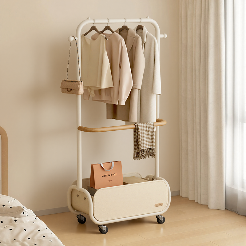 省空间次净架卧室落地挂衣架