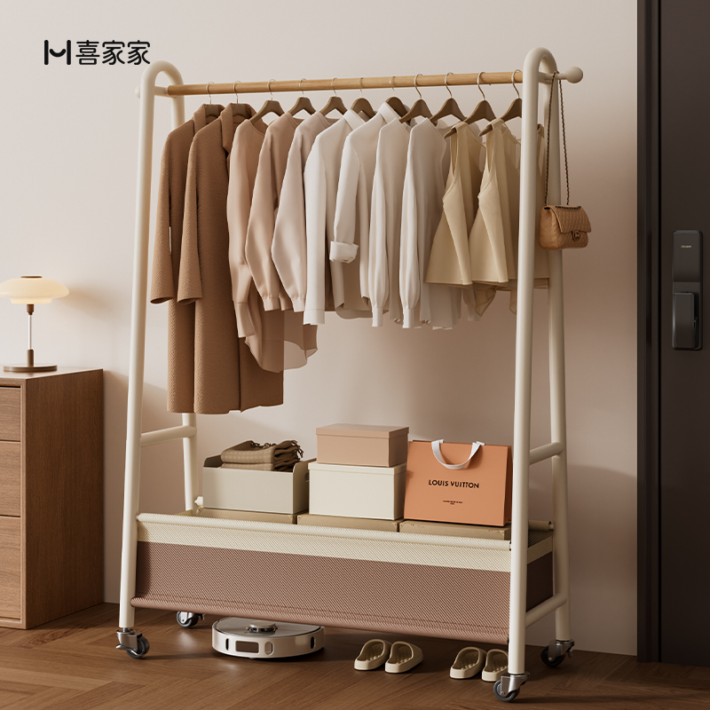 小占地大容量新款复古落地衣架