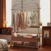 中古风衣帽架可移动衣架落地挂衣架卧室晾衣架床边收纳放衣服神器