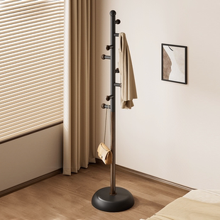 实木衣架落地家用卧室房间立式 客厅衣帽架衣服置物架子 挂衣架新款